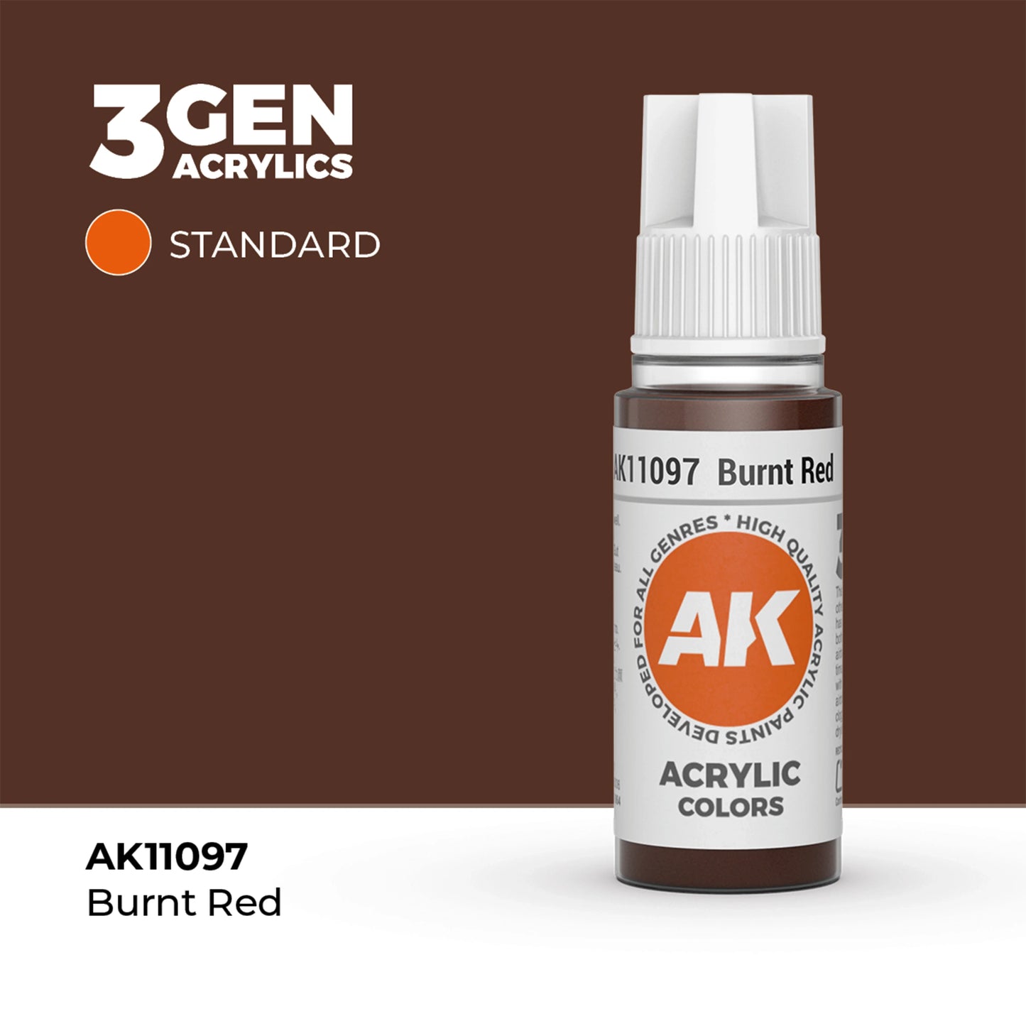 AK Interactive Standard Colors - Burnt Red (17ml)