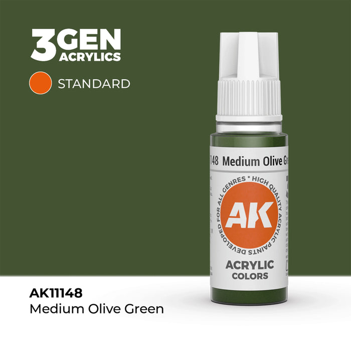 AK Interactive Standard Colors - Medium Olive Green (17ml)