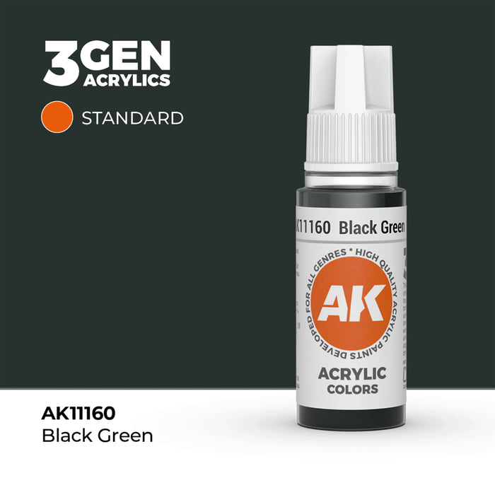 AK Interactive Standard Colors - Black Green (17ml)