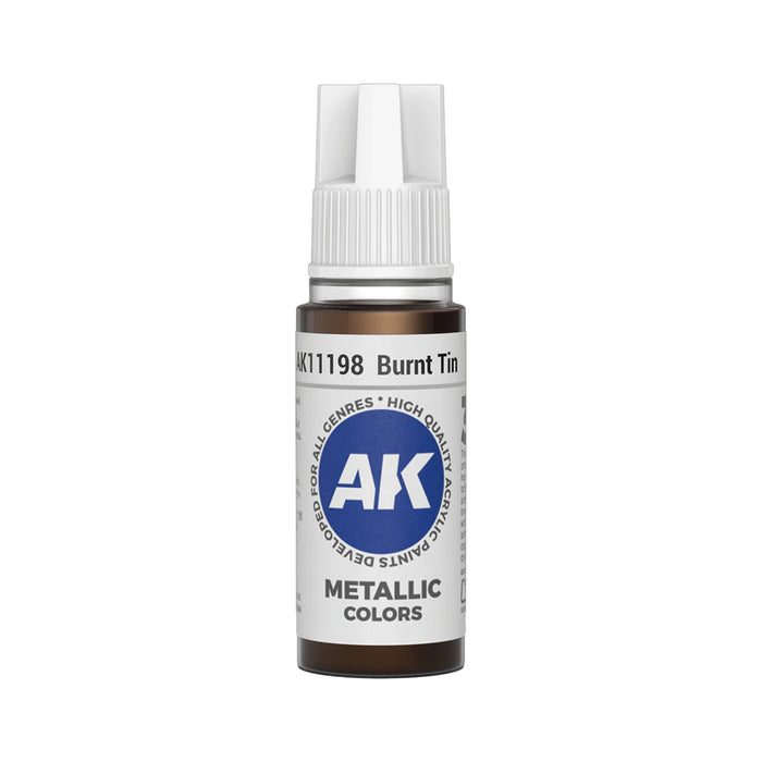 AK Interactive Metallic Colors - Burnt Tin (17ml)