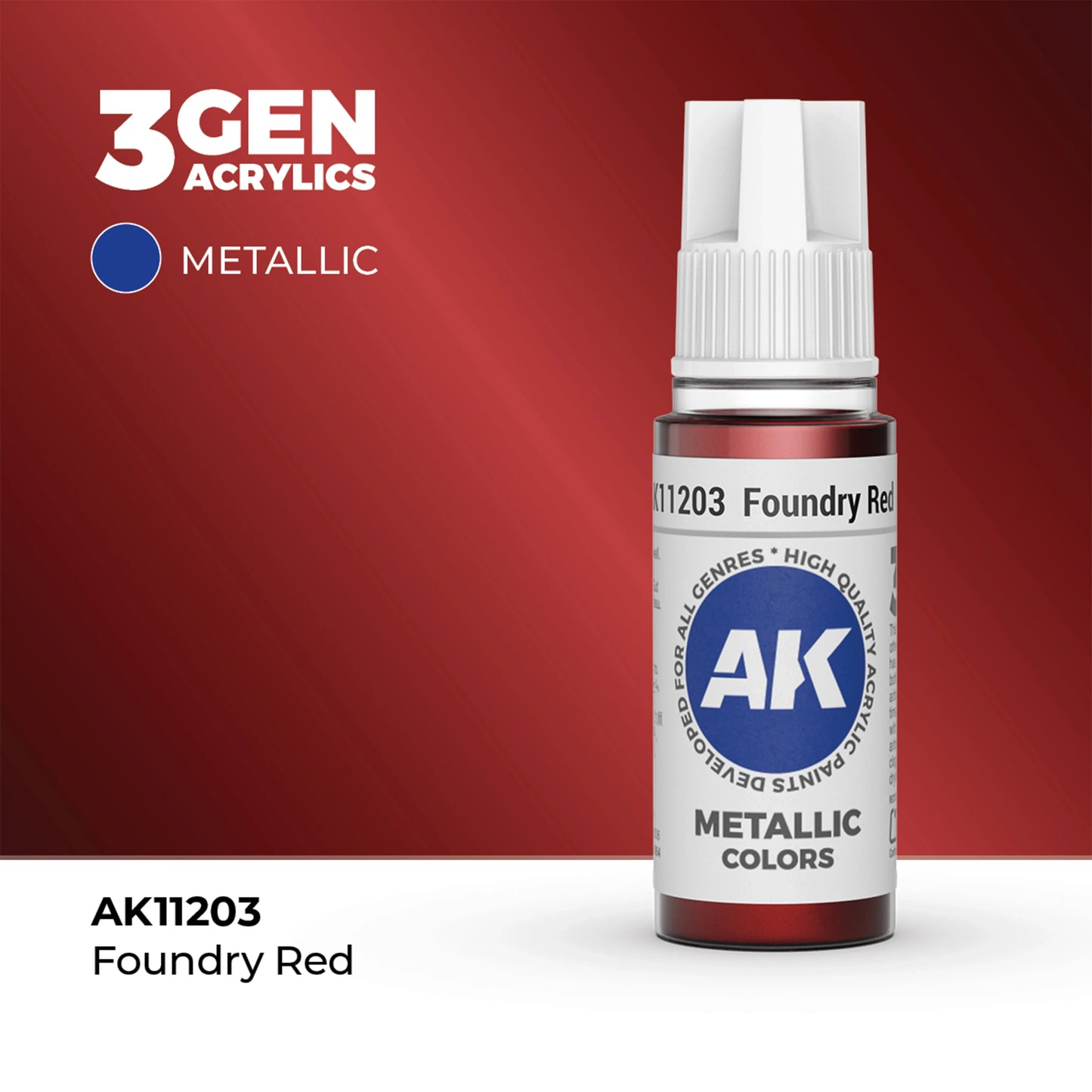 AK Interactive Metallic Colors - Foundry Red (17ml)
