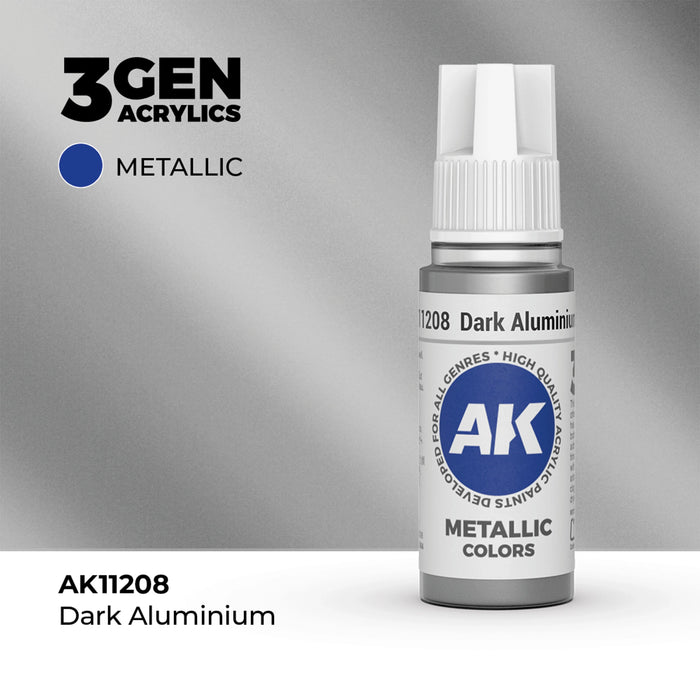 AK Interactive Metallic Colors - Dark Aluminium (17ml)
