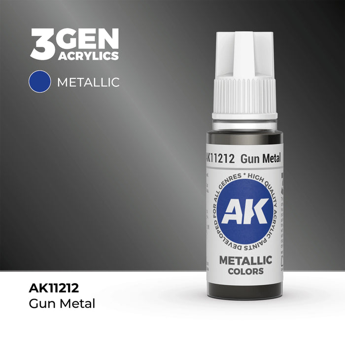 AK Interactive Metallic Colors - Gun Metal (17ml)