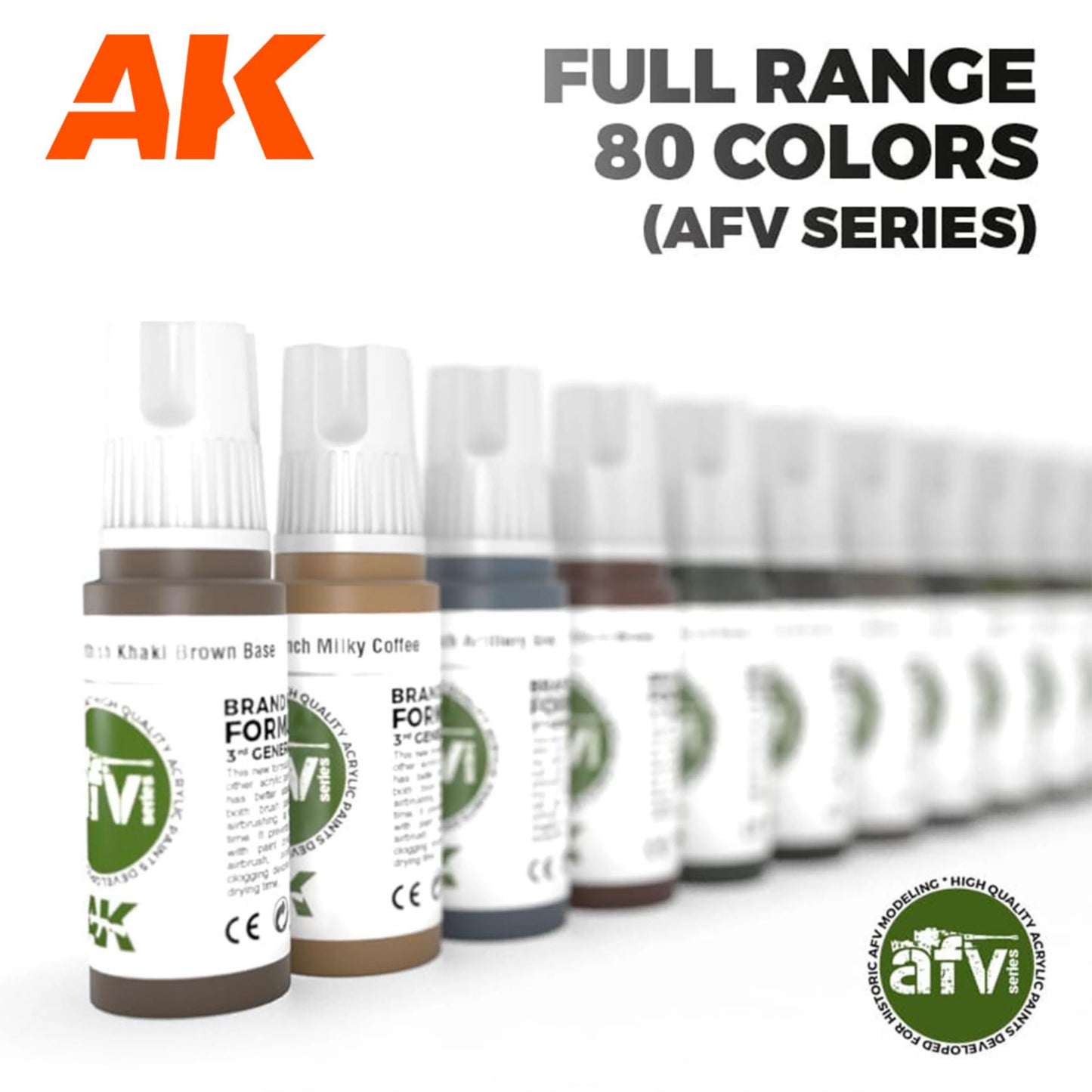 AK Interactive AK11703 80-Color 3GEN AFV Paint Briefcase