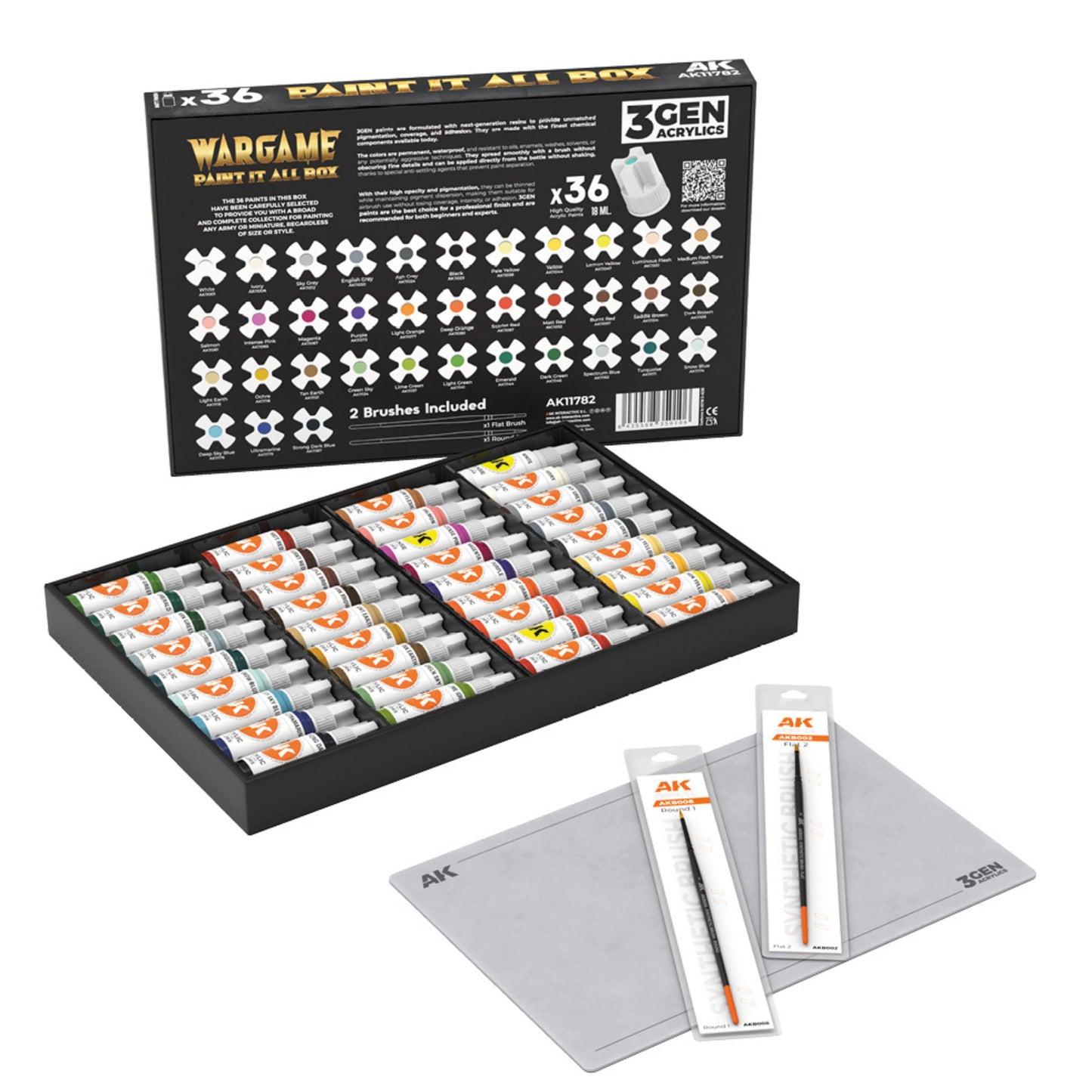 AK Interactive AK11782 36-Color 3GEN Wargame Paint Set