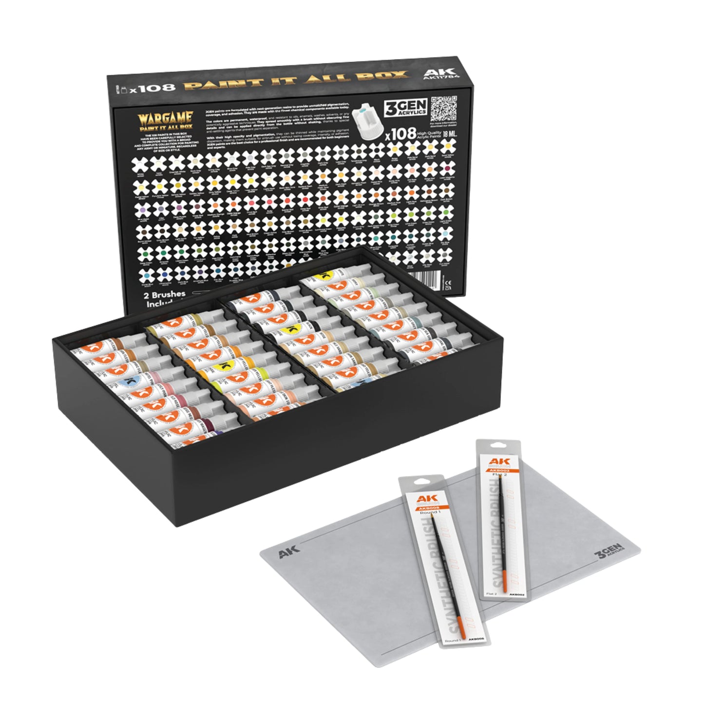 AK Interactive AK11783 72-Color 3GEN Wargame Paint Set