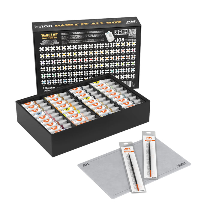 AK Interactive AK11783 72-Color 3GEN Wargame Paint Set