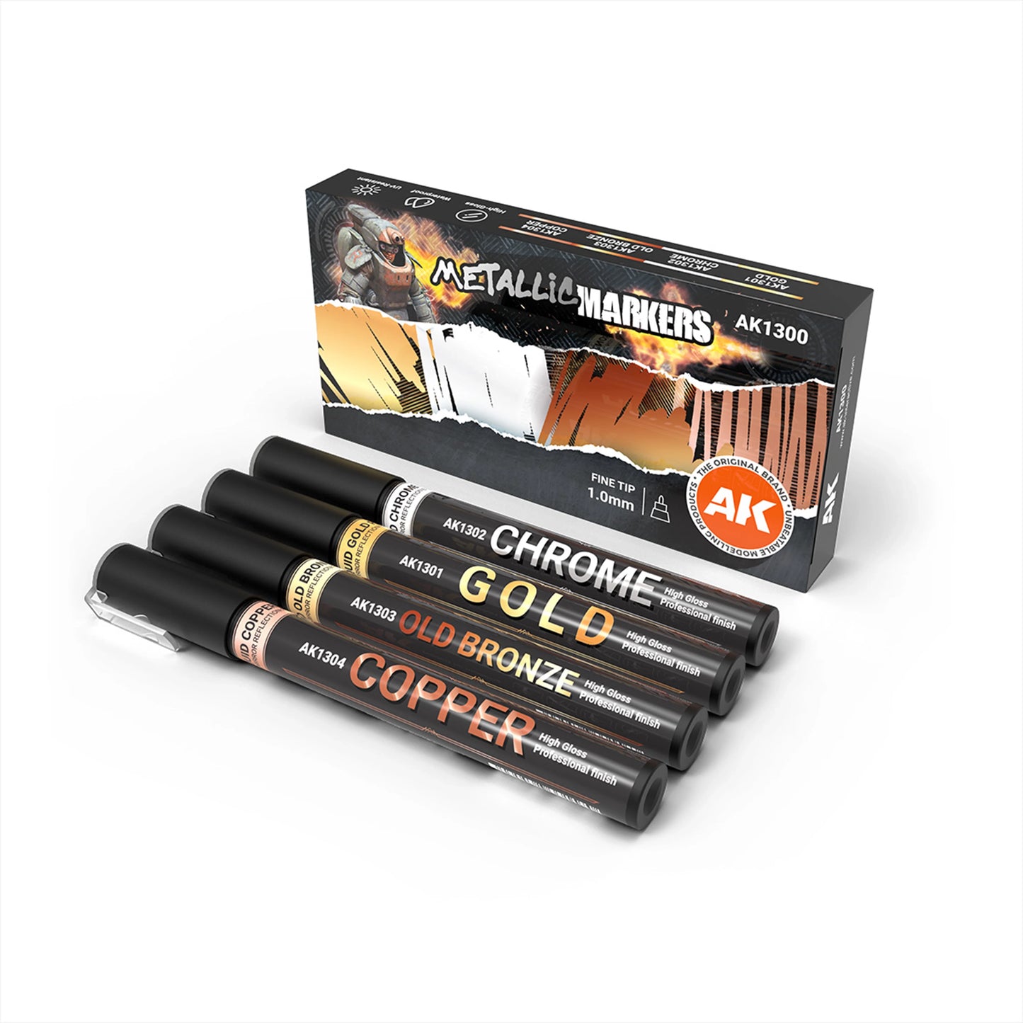 AK Interactive Metallic Markers Set (x4)
