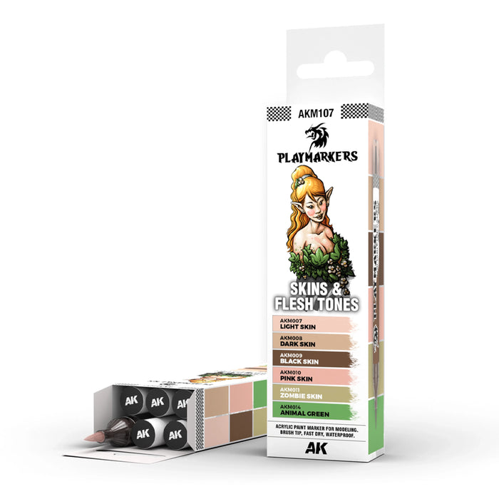 AK Interactive Playmarkers - Skin & Flesh Tones Set (x6)
