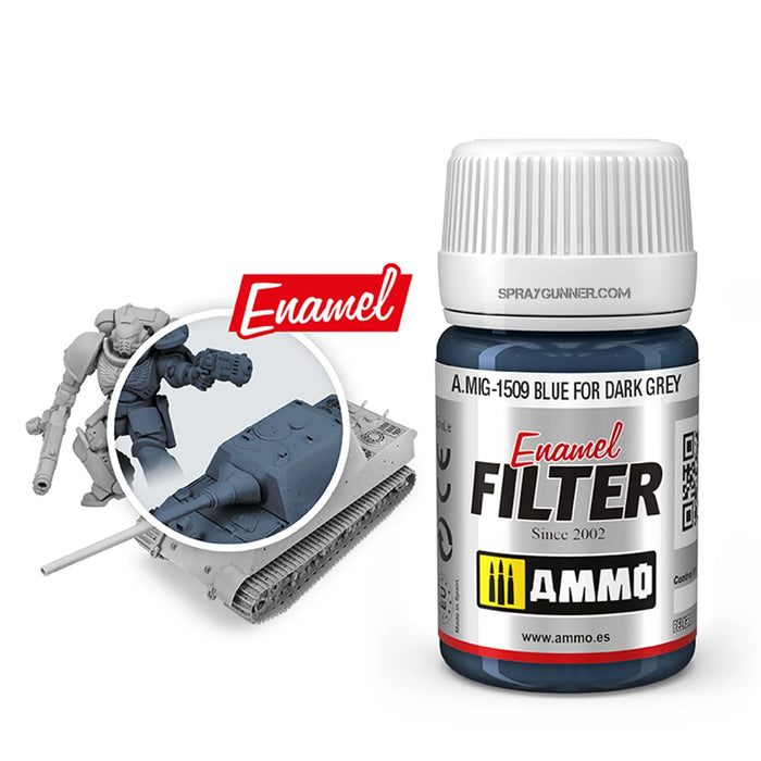 AMMO by MIG Filter Blue for Dark Grey