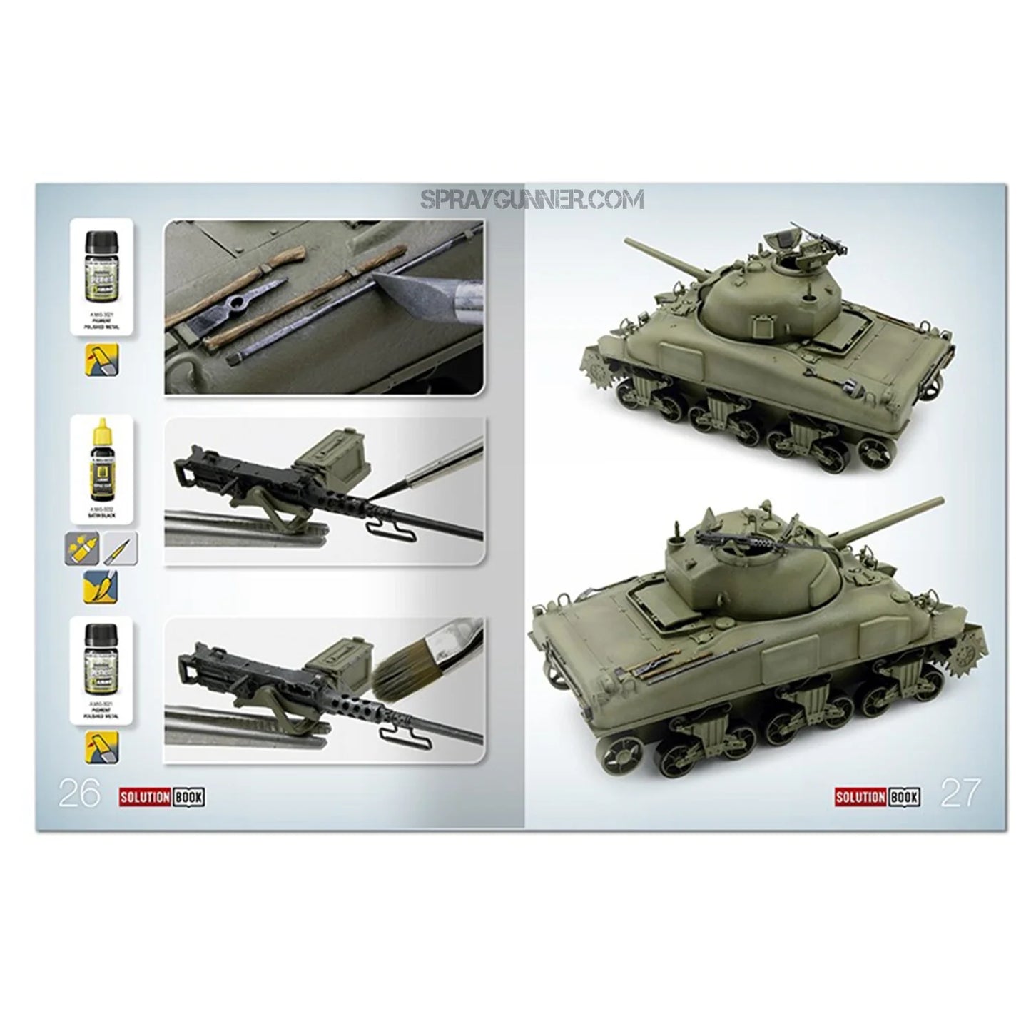 Ammo by MIG Publications SOLUTION BOOK 22 - How to Paint WWII USA ETO Vehicles (Multilingual Book)