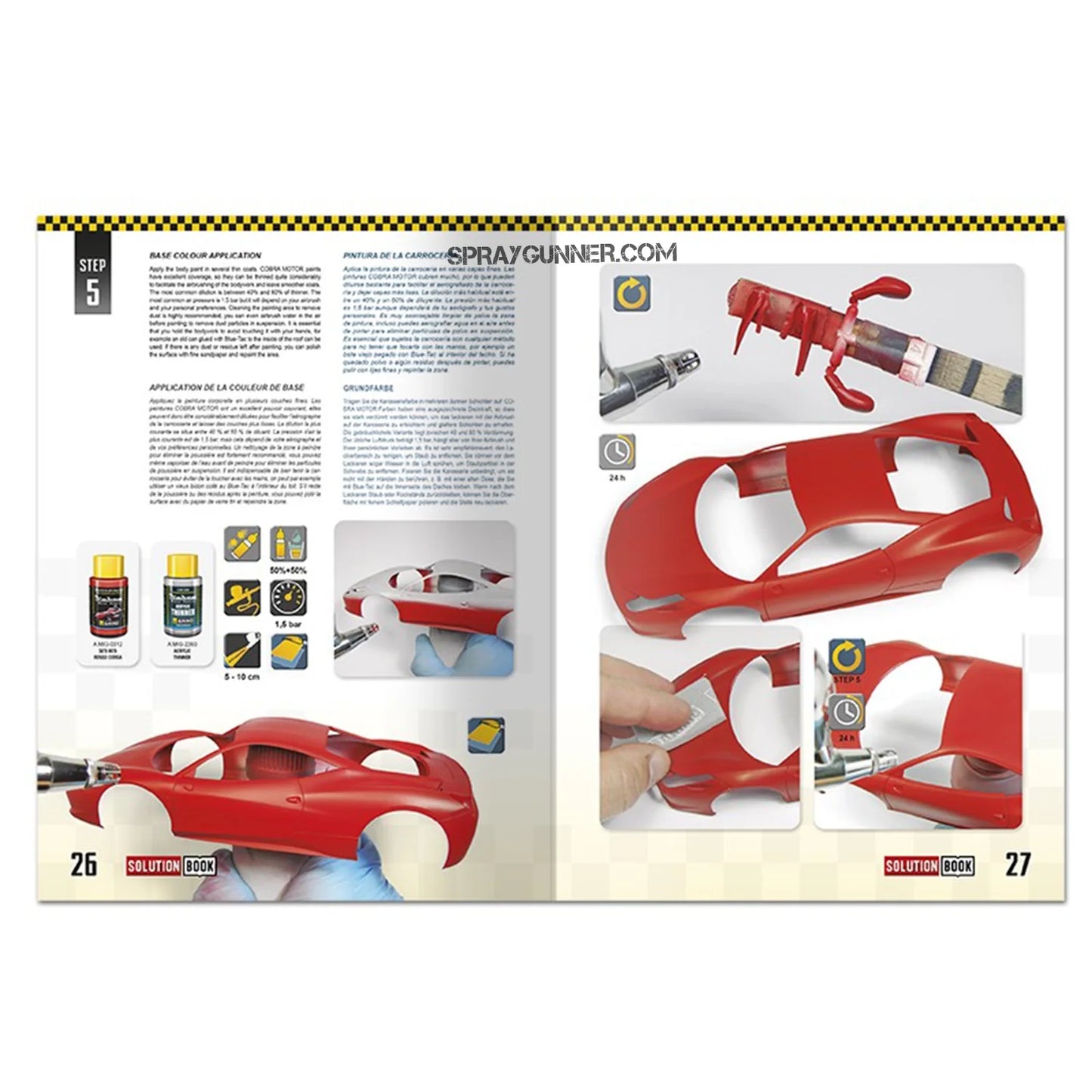 AMMO by MIG SOLUTION BOOK 24 – How to Paint and Lacquer scale cars (Multilingual Book)