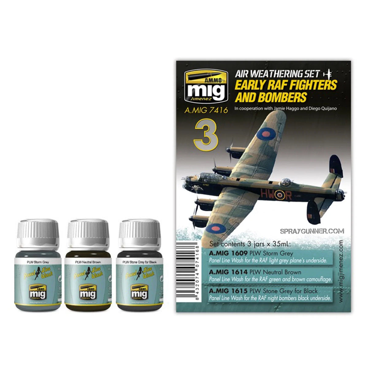 AMMO by MIG Aircraft Panel Line Wash Sets RAF Fighters and Bombers