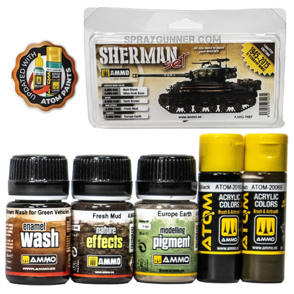 AMMO by MIG Weathering Starter Sets Fury Sherman Set with ATOM