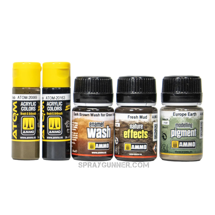 AMMO by MIG M4A3E8 Sherman Easy Eight Set with ATOM paint