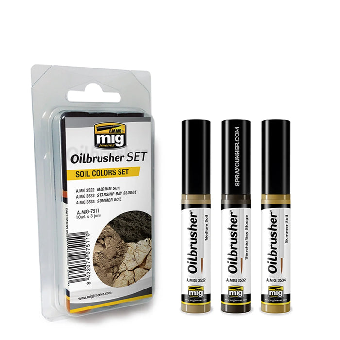 AMMO by MIG Oilbrusher SOIL COLORS SET