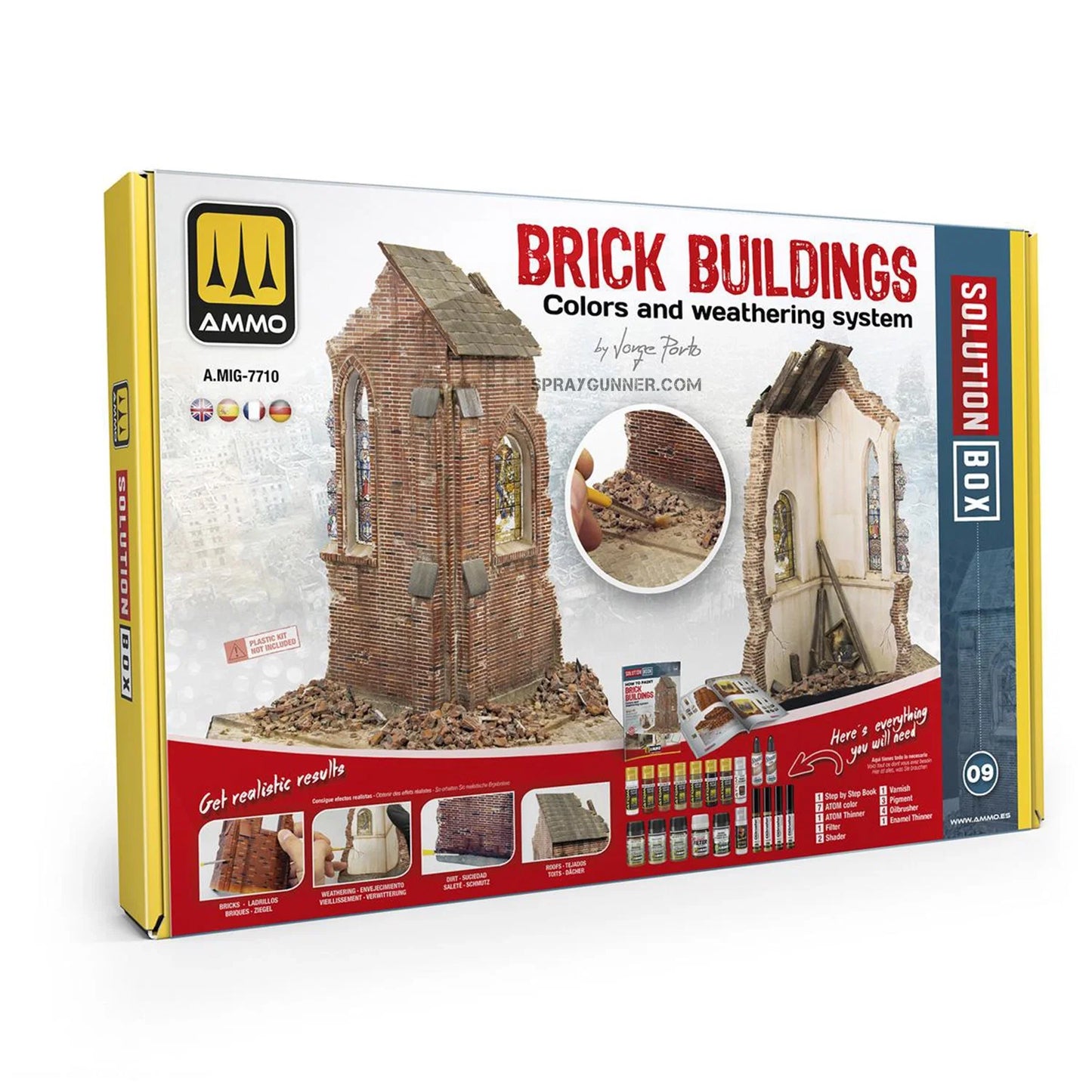 AMMO By MIG SOLUTION BOX 09 - How to Paint Brick Buildings