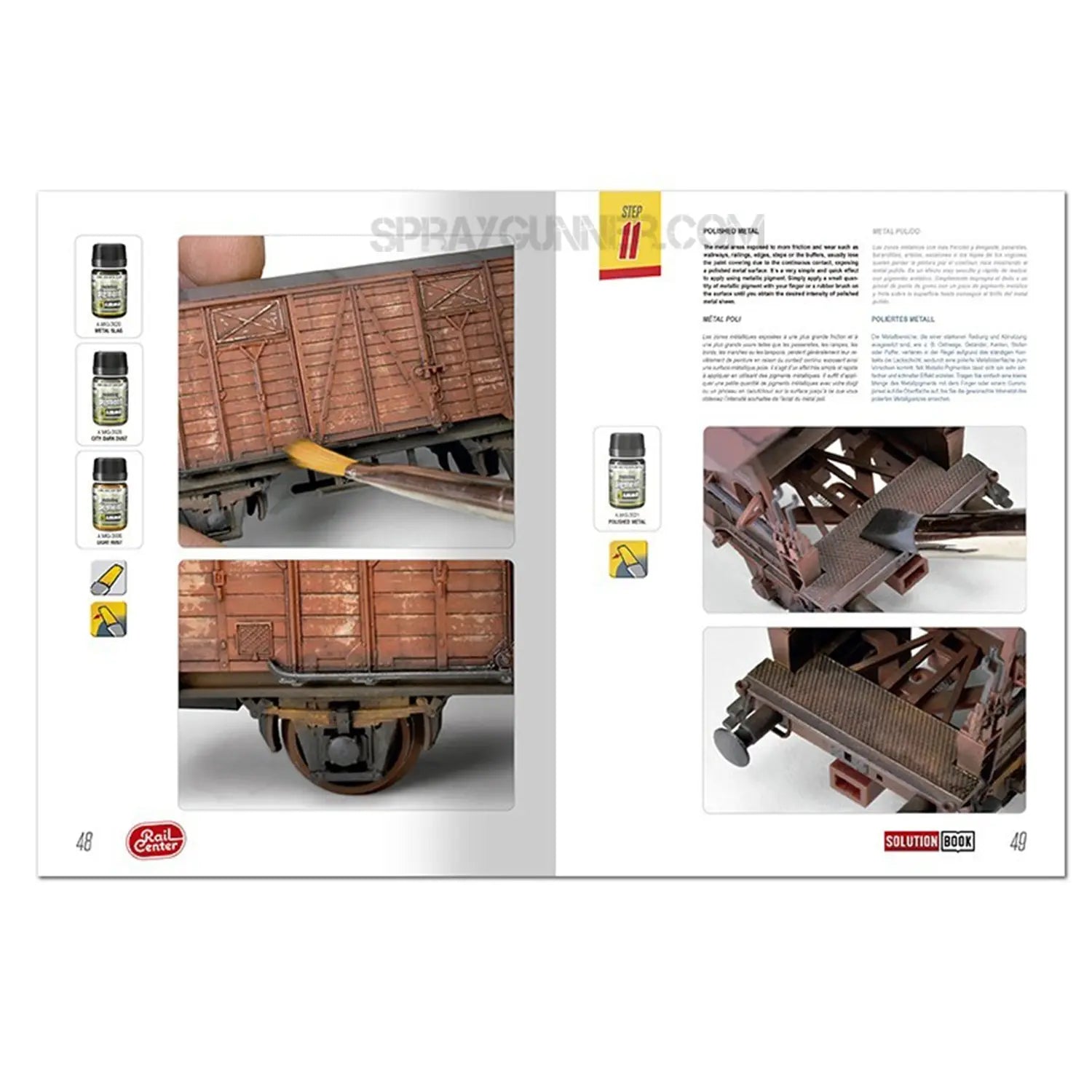 AMMO RAIL CENTER SOLUTION BOOK 01 - How to Weather German Trains (Multilingual) AMMO by Mig Jimenez