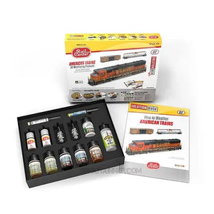 AMMO RAIL CENTER SOLUTION BOX MINI 02 – AMERICAN TRAINS. All Weathering Products AMMO by Mig Jimenez