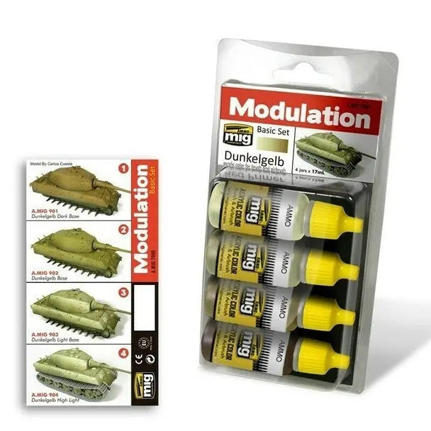 AMMO by MIG Acrylic Modulation Sets - DUNKELGELB MODULATION SET