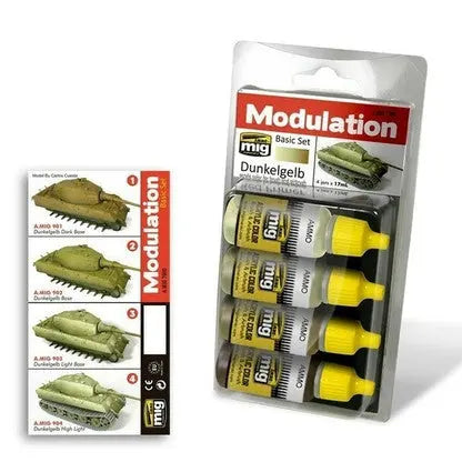 AMMO by MIG Acrylic Modulation Sets - DUNKELGELB MODULATION SET AMMO by Mig Jimenez