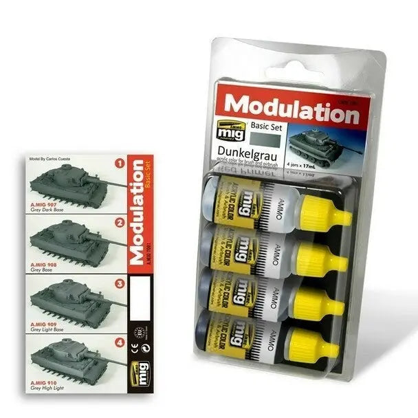 AMMO by MIG Acrylic Modulation Sets - DUNKELGRAU MODULATION SET