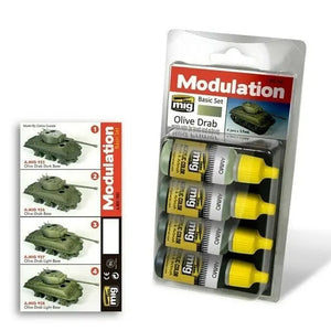 AMMO by MIG Acrylic Modulation Sets - OLIVE DRAB MODULATION SET