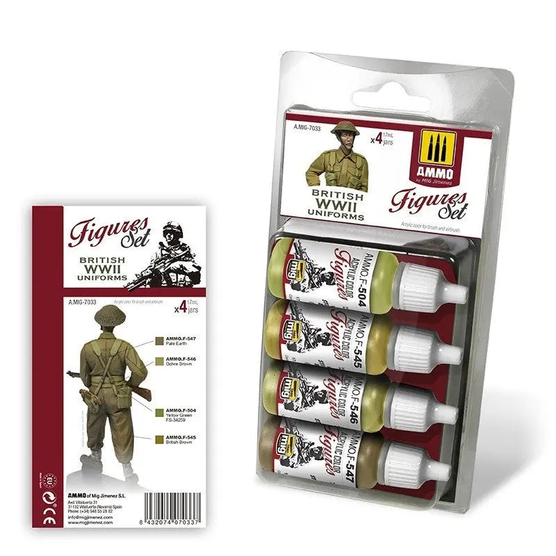 AMMO by MIG Acrylic Sets - BRITISH UNIFORMS WWII SET