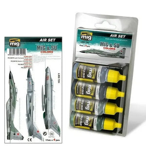 AMMO by MIG Acrylic Sets - MiG & SU COLORS Grey & Green Fighters