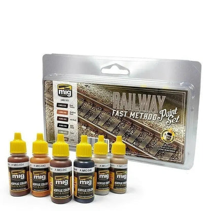 AMMO by MIG Acrylic Sets - RAILWAY FAST METHOD PAINT SET