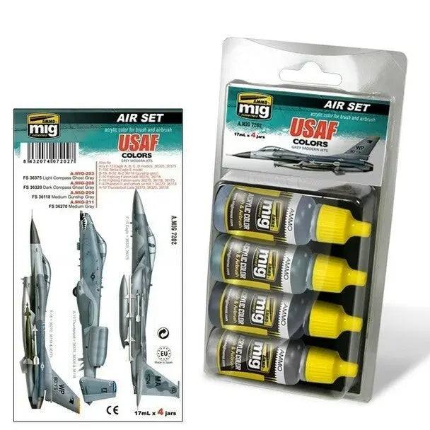 AMMO by MIG Acrylic Sets - USAF COLORS Grey Modern Jets