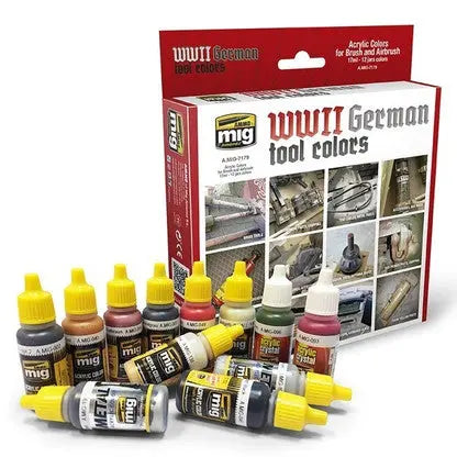 AMMO by MIG Acrylic Sets - WWII GERMAN TOOL COLORS AMMO by Mig Jimenez