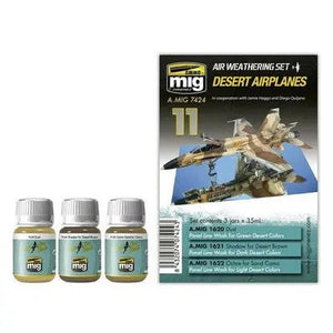 AMMO by MIG Aircraft Panel Line Wash Sets Desert Airplanes Set AMMO by Mig Jimenez