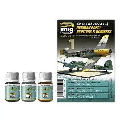 AMMO by MIG Aircraft Panel Line Wash Sets German Early Fighters and Bombers AMMO by Mig Jimenez