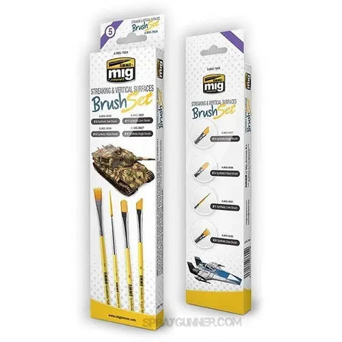 AMMO by MIG Brush Sets - Streaking and Vertical Surfaces Brush Set AMMO by Mig Jimenez