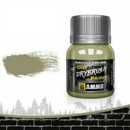 AMMO by MIG DIO Paints - DRYBRUSH Medium Green