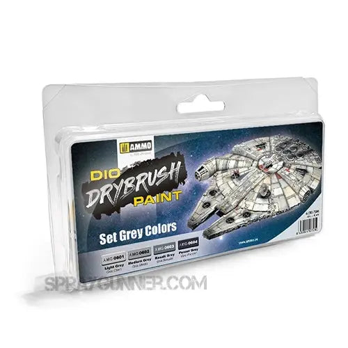 AMMO by MIG DIO Paints - DRYBRUSH Set Grey Colors