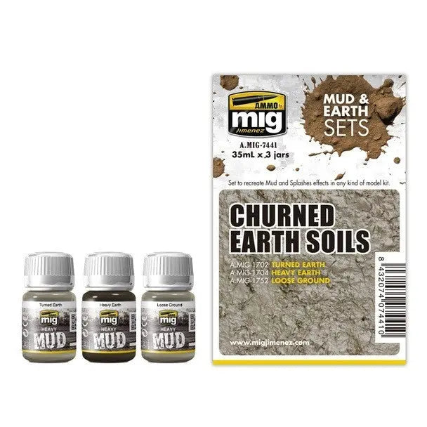 AMMO by MIG Enamel Earth & Mud Sets Churned Earth Soils