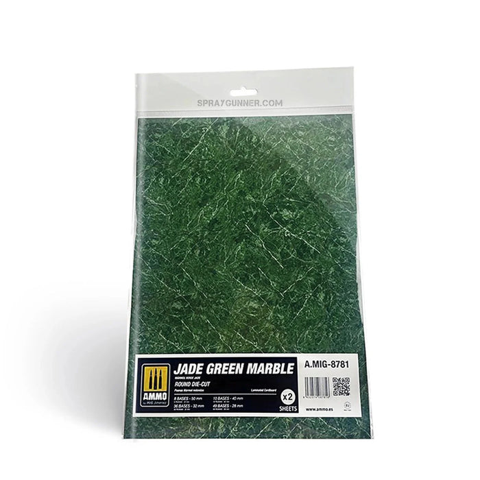 AMMO by MIG Jade Green Marble. Round Die-cut for Bases for Wargames - 2 pcs