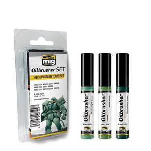 AMMO by MIG Oilbrusher MECHAS GREEN TONES SET