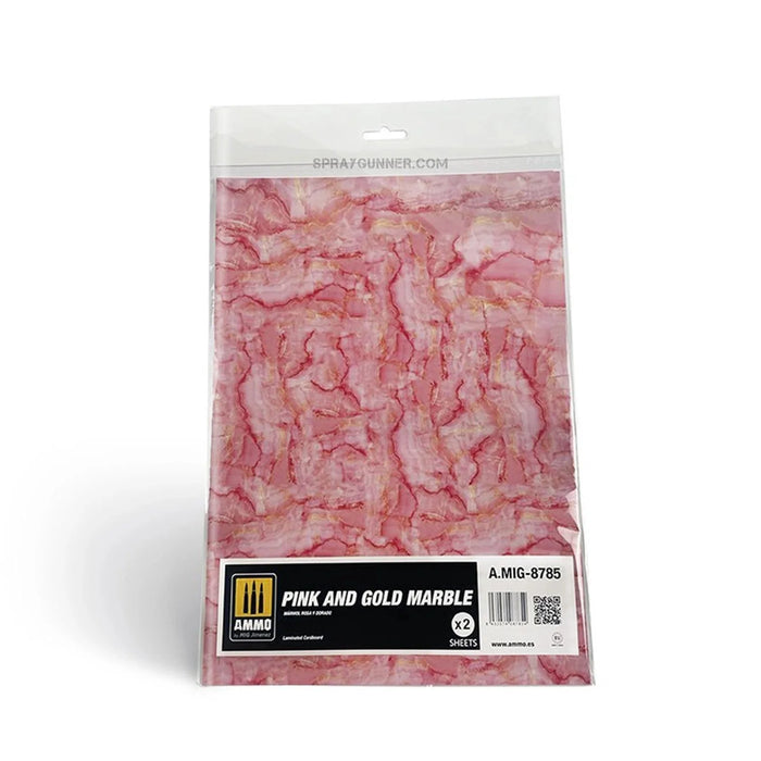 AMMO by MIG Pink and Gold Marble. Sheet of Marble - 2 pcs
