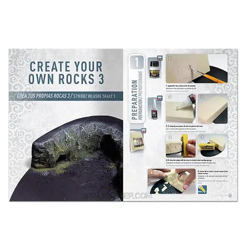 AMMO by MIG Publications AMMO WARGAMING UNIVERSE Book 11 – Create your own Rocks (Multilingual Book)