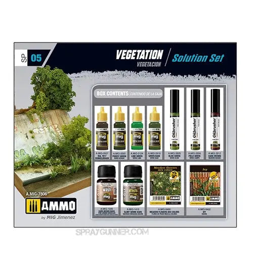 AMMO by MIG Weathering Sets VEGETATION. SOLUTION SET AMMO by Mig Jimenez