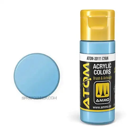 ATOM Acrylic Colors: Cyan AMMO by Mig Jimenez