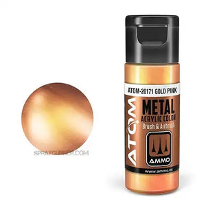 ATOM Acrylic Colors: METALLIC Gold Pink AMMO by Mig Jimenez