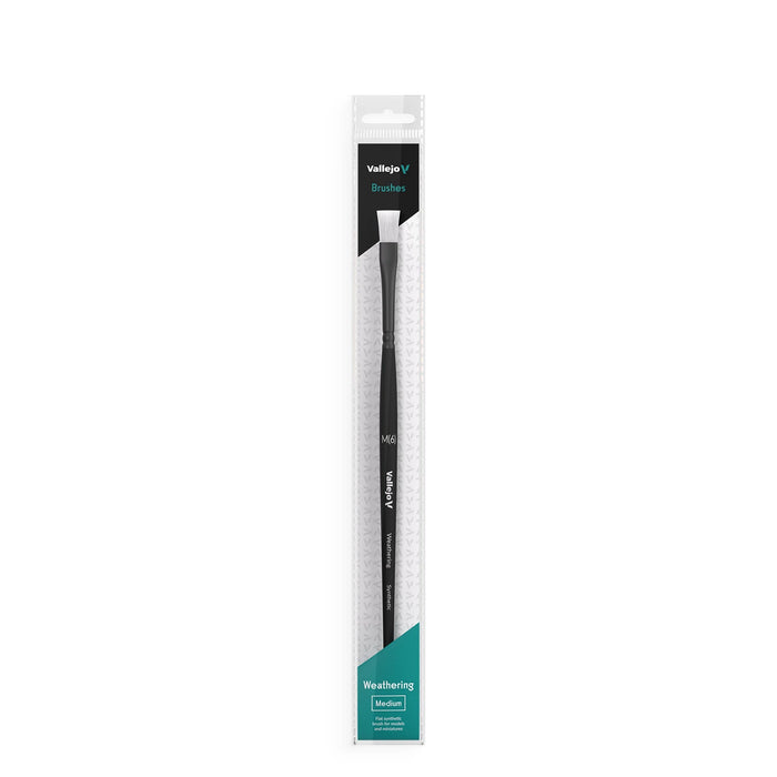 Vallejo Weathering Flat Synthetic Brush (Medium)