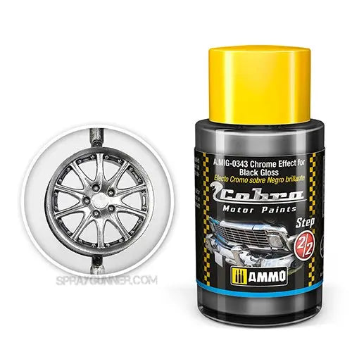 Cobra Motor Paints by AMMO: Chrome Effect for Black Gloss