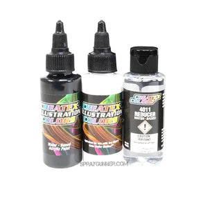 Createx Illustration Colors 2oz Black, White, and Reducer Set Createx
