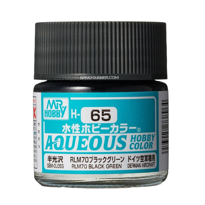 Mr. Hobby Aqueous H65 Semi-Gloss RLM70 Black Green
