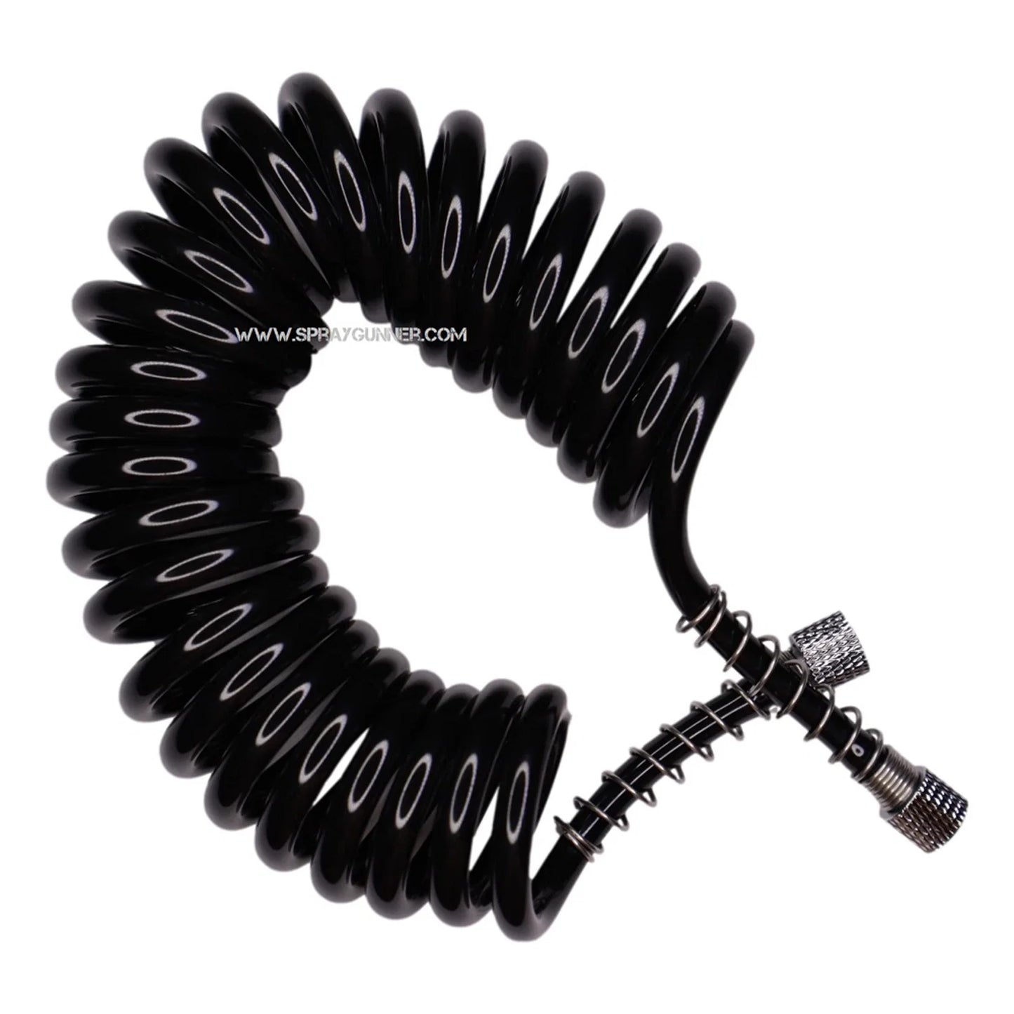 1/8"-1/8" Black Polyurethane Coiled Air Hose (3m) by NO-NAME Brand